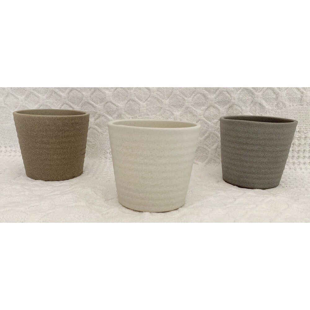 3-Pack Indoor 2.75-inch Ceramic Cactus Succulent Herb Flower Pots